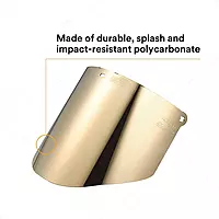 3M Total Performance Gold-Coated Face Shield Window WCP96G -00000, Polycarbonate, Clear