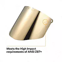 3M Total Performance Gold-Coated Face Shield Window WCP96G -00000, Polycarbonate, Clear