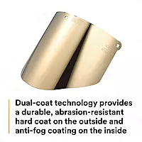 3M Total Performance Gold-Coated Face Shield Window WCP96G -00000, Polycarbonate, Clear