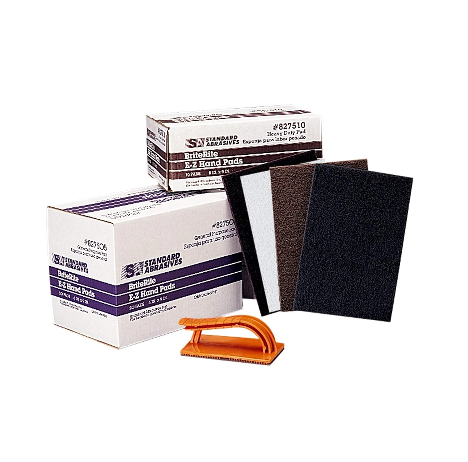 3M 32527 Standard Abrasives General Purpose Hand Pad 827505, 6 in x 9 in Coating Cut Cutting Angle Flute Maroon