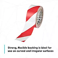 3M Striped Hazard Warning Tape 767 - High Visibility Vinyl Caution Tape for Floors, Walls and Pipes - 2' x 36 yards, 5 Mil