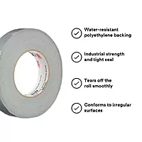 3M 3939 Heavy Duty Duct Tape, Silver, .94 in x 60 yd x 9.0 mil – Professional Grade Water-Resistant Duct Tape for Sealing
