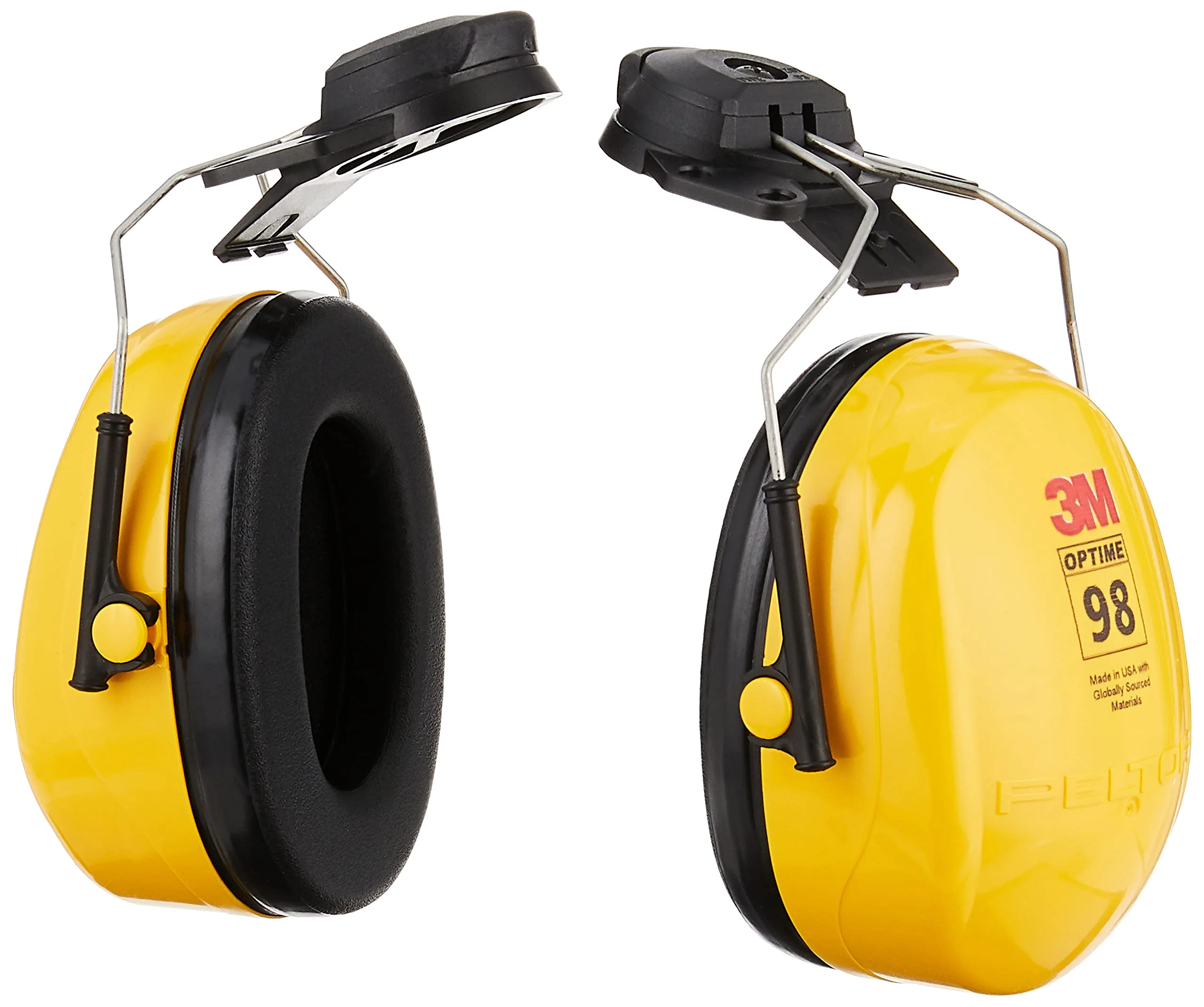 3M Helmet Attachable Earmuffs, Medium, Yellow, 1 Count