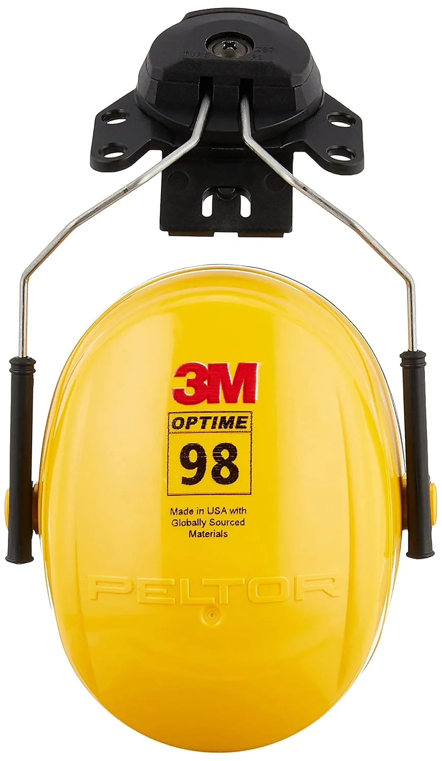 3M Helmet Attachable Earmuffs, Medium, Yellow, 1 Count