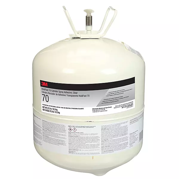 3M Scotch-Weld HoldFast 70 Cylinder Spray Adhesive Clear, Large Cylinder (Net Weight 27.3 Pounds)