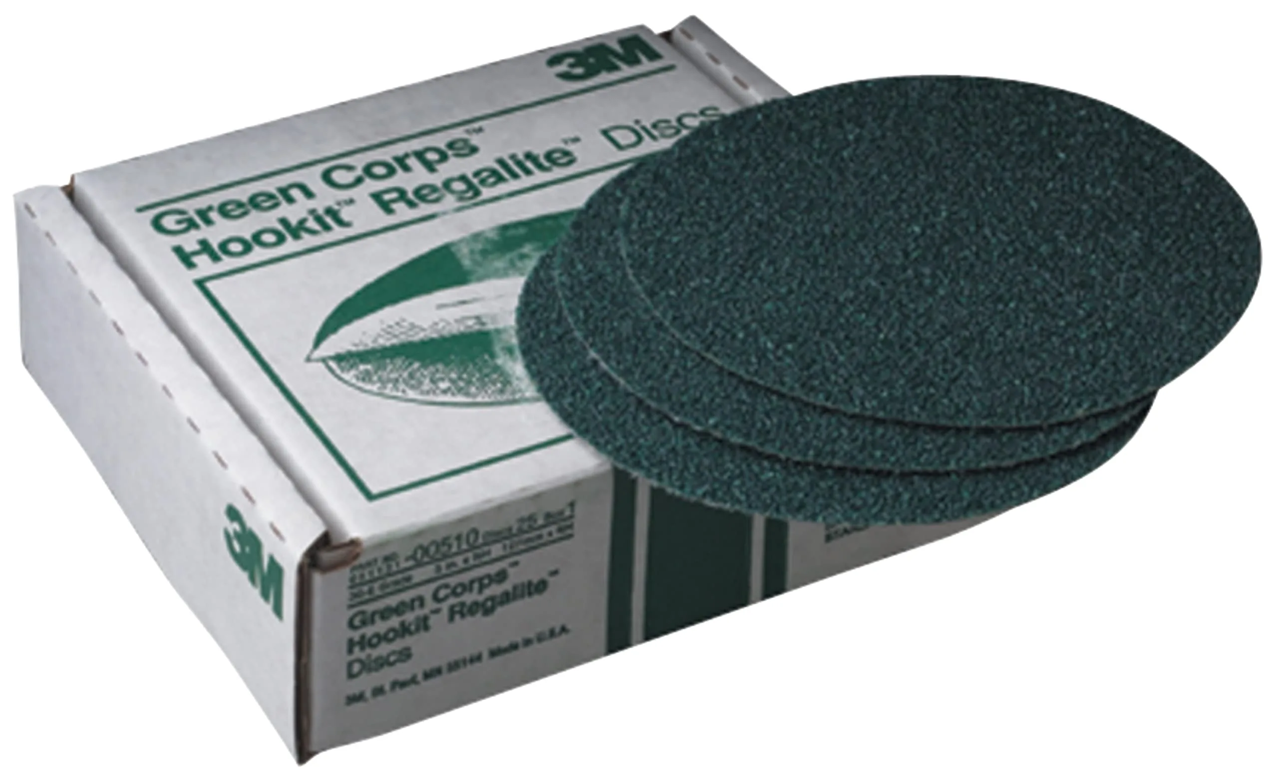 3M Green Corps Hookit Disc, 00515, 6 in, 40, 25 discs per carton 6"