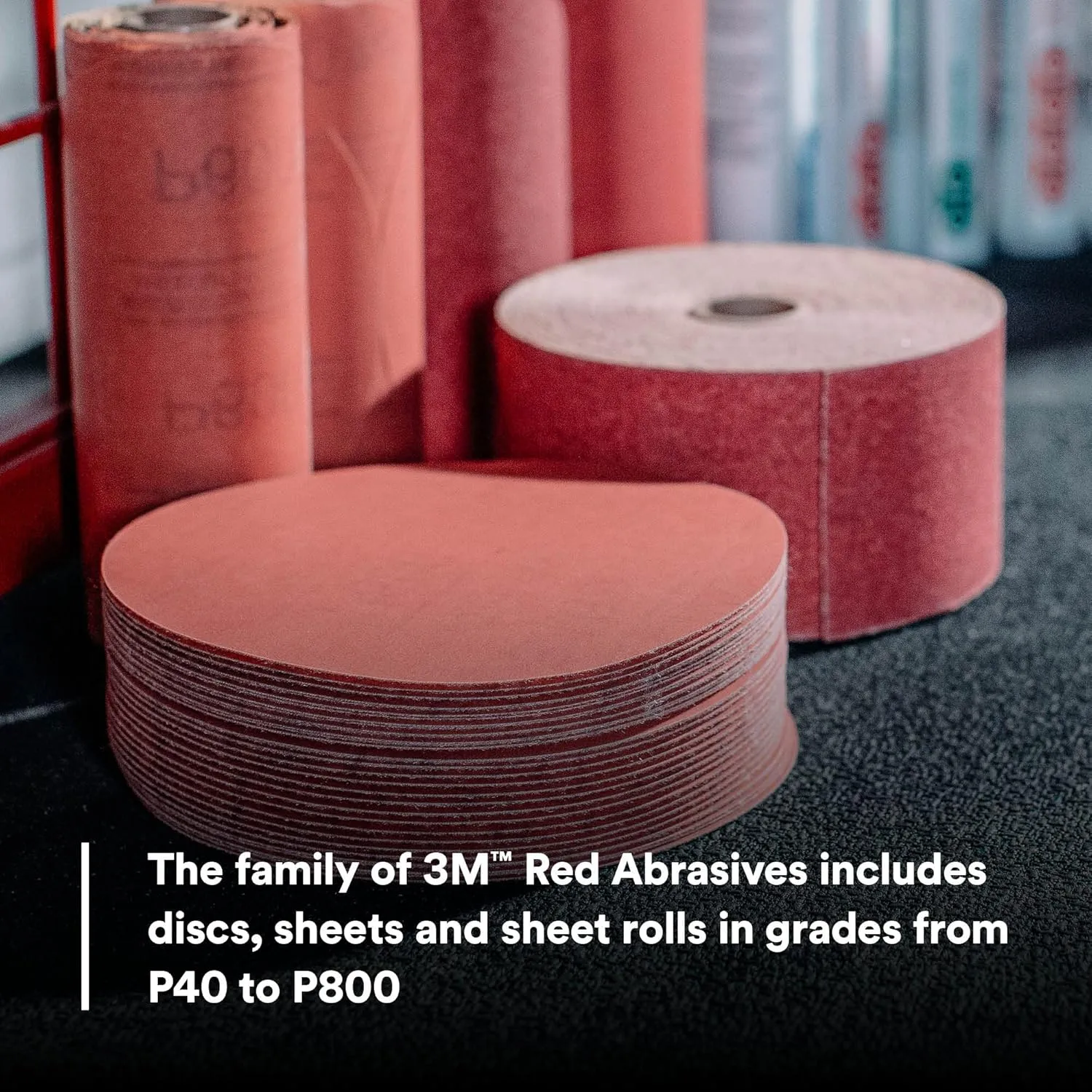 3M Hookit Red Abrasive Sanding Discs, 6 in, Pack of 50