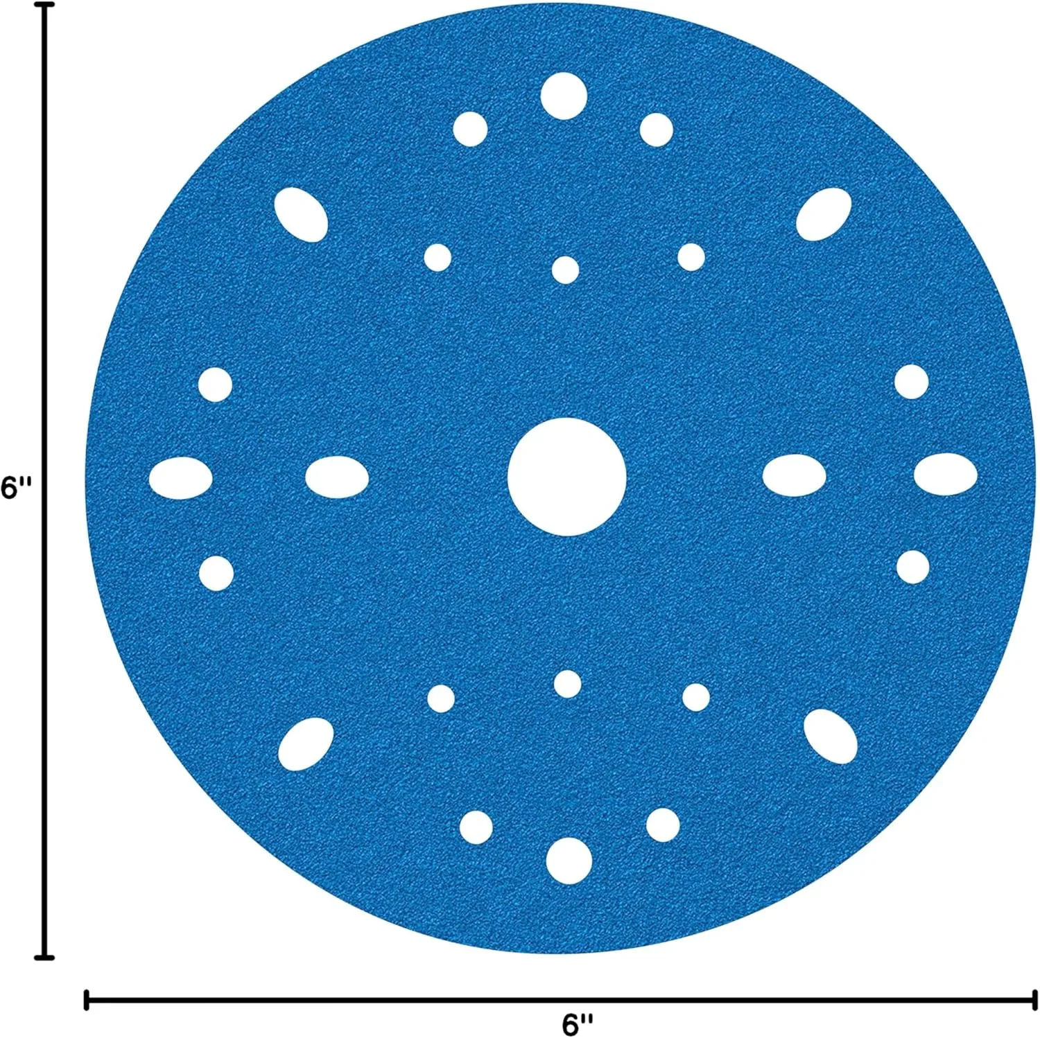 Hookit AMAPR 3M Blue Abrasive Disc Multi-Hole, 36170, 6 in, 40 Grade, 50 Discs per Carton