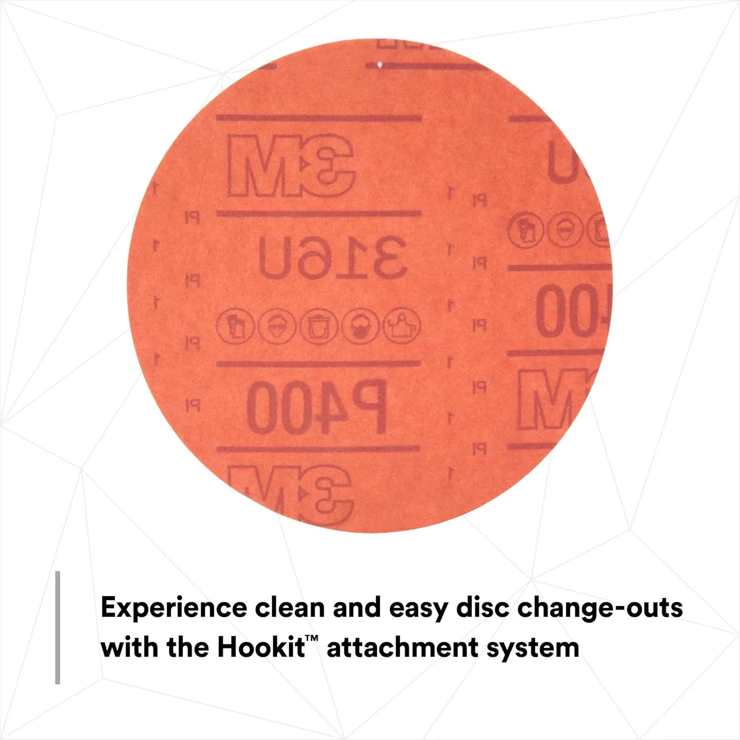 3M Hookit Red Abrasive Sanding Discs, 6 in, Pack of 50
