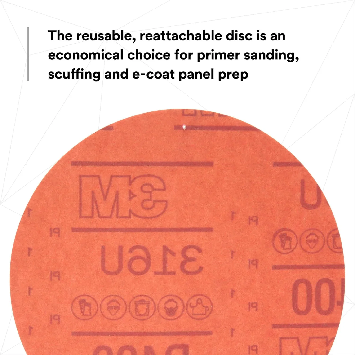 3M Hookit Red Abrasive Sanding Discs, 6 in, Pack of 50