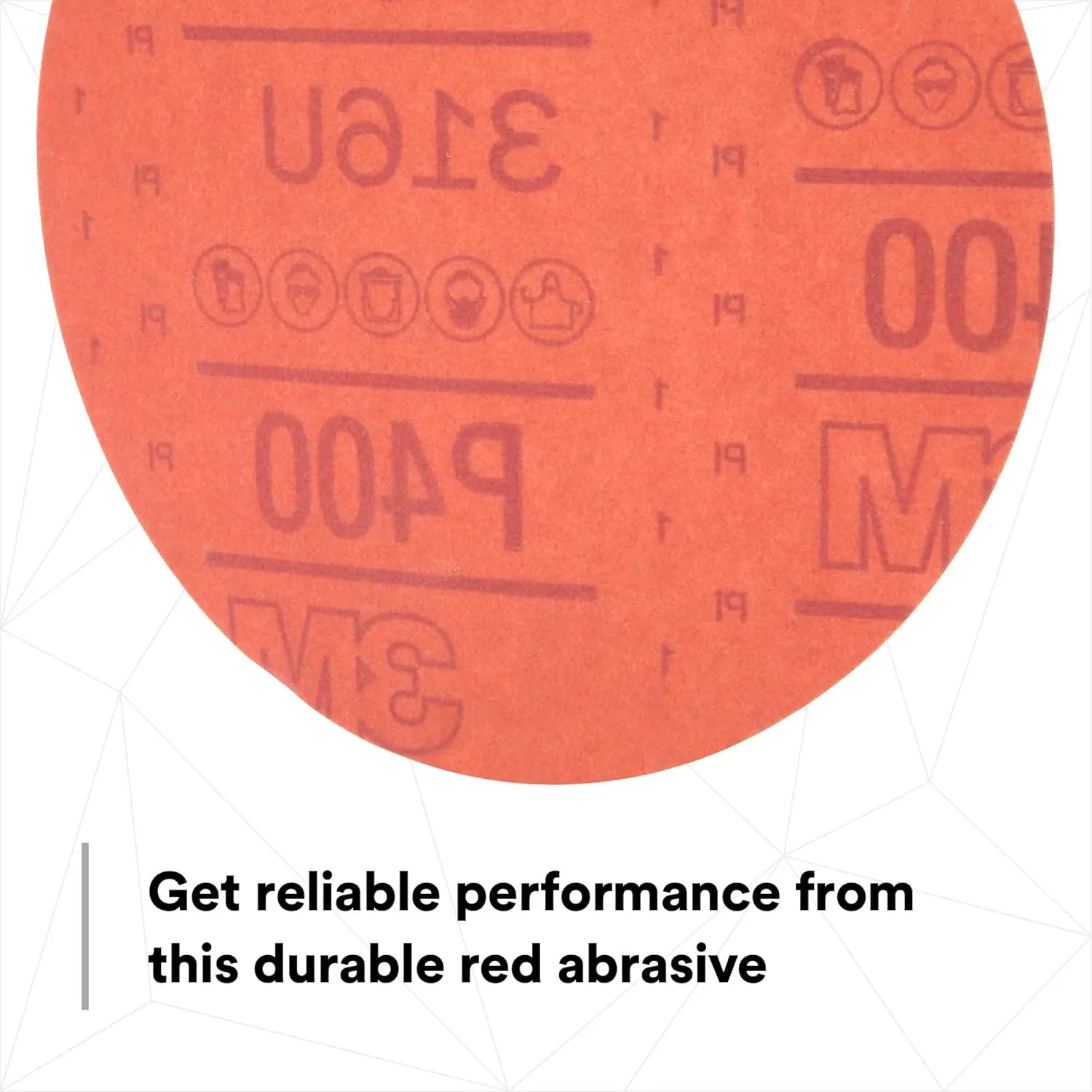 3M Hookit Red Abrasive Sanding Discs, 6 in, Pack of 50