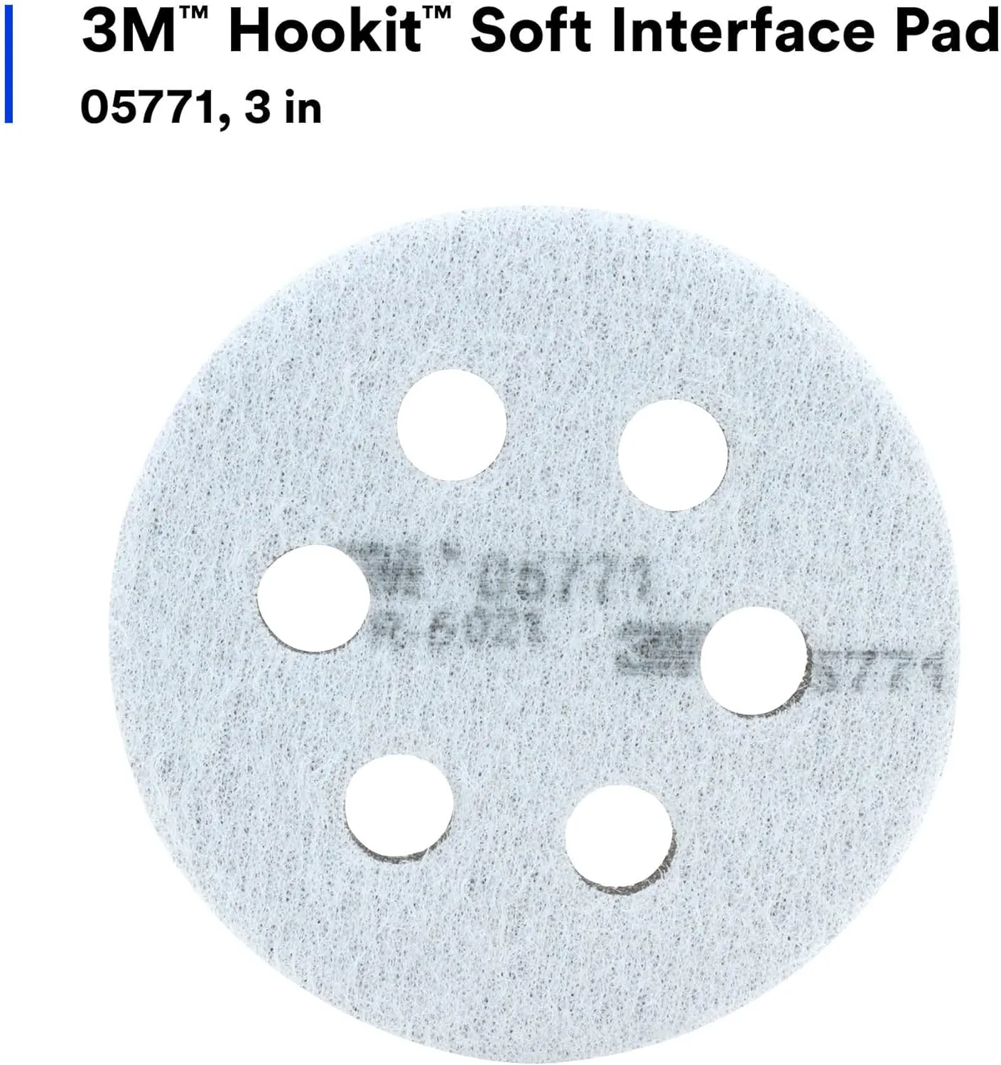 3M Hookit Soft Interface Pad 05771, 3 in, Foam, Quick Change, Soft Pad for Autobody Sanding 3 in x 1/2 in x 3/4 in