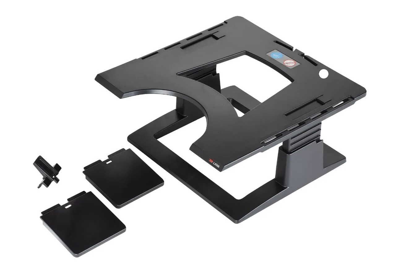 3M Adjustable Notebook Riser, LX500, Black