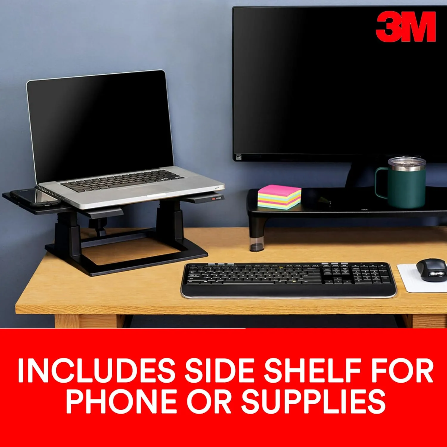 3M Adjustable Notebook Riser, LX500, Black