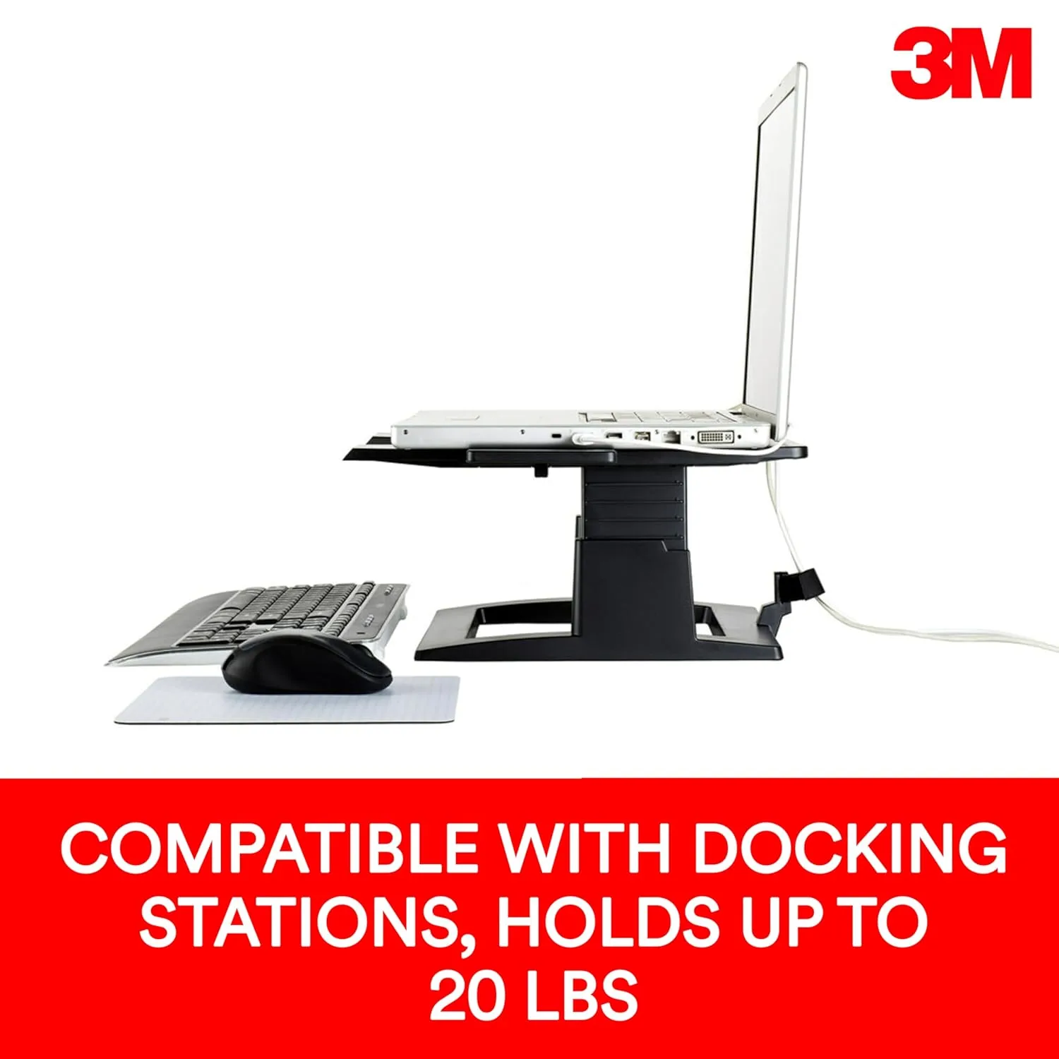 3M Adjustable Notebook Riser, LX500, Black