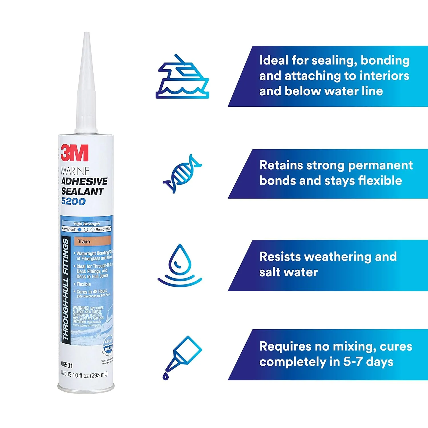 3M Marine Adhesive Sealant 5200 - Permanent Bonding and Sealing