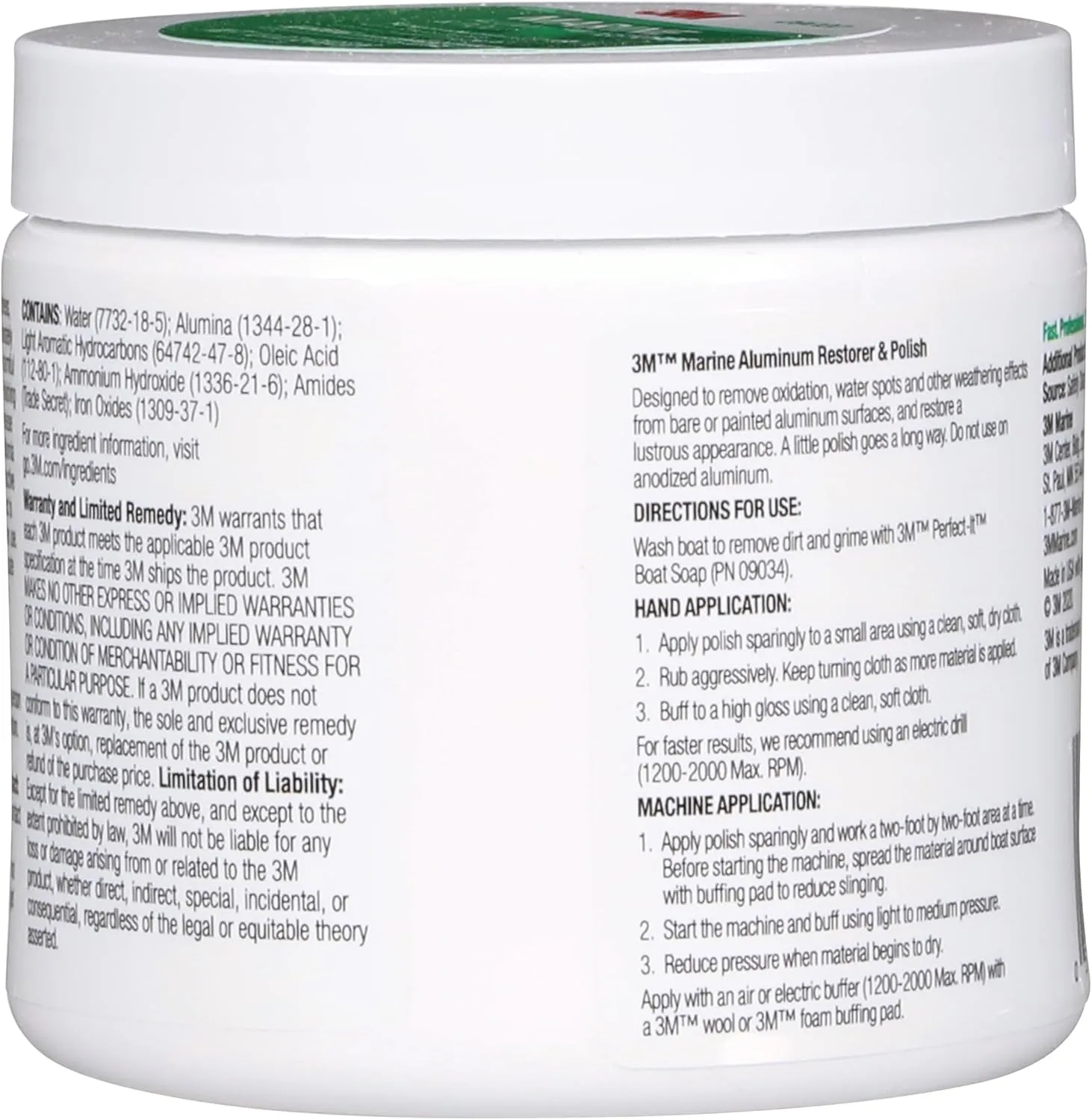 3M Marine Aluminum Restorer and Polish, 09020, 18 oz, for Marine Detailing, Remove Heavy Oxidation and Chalking, 1 Tube