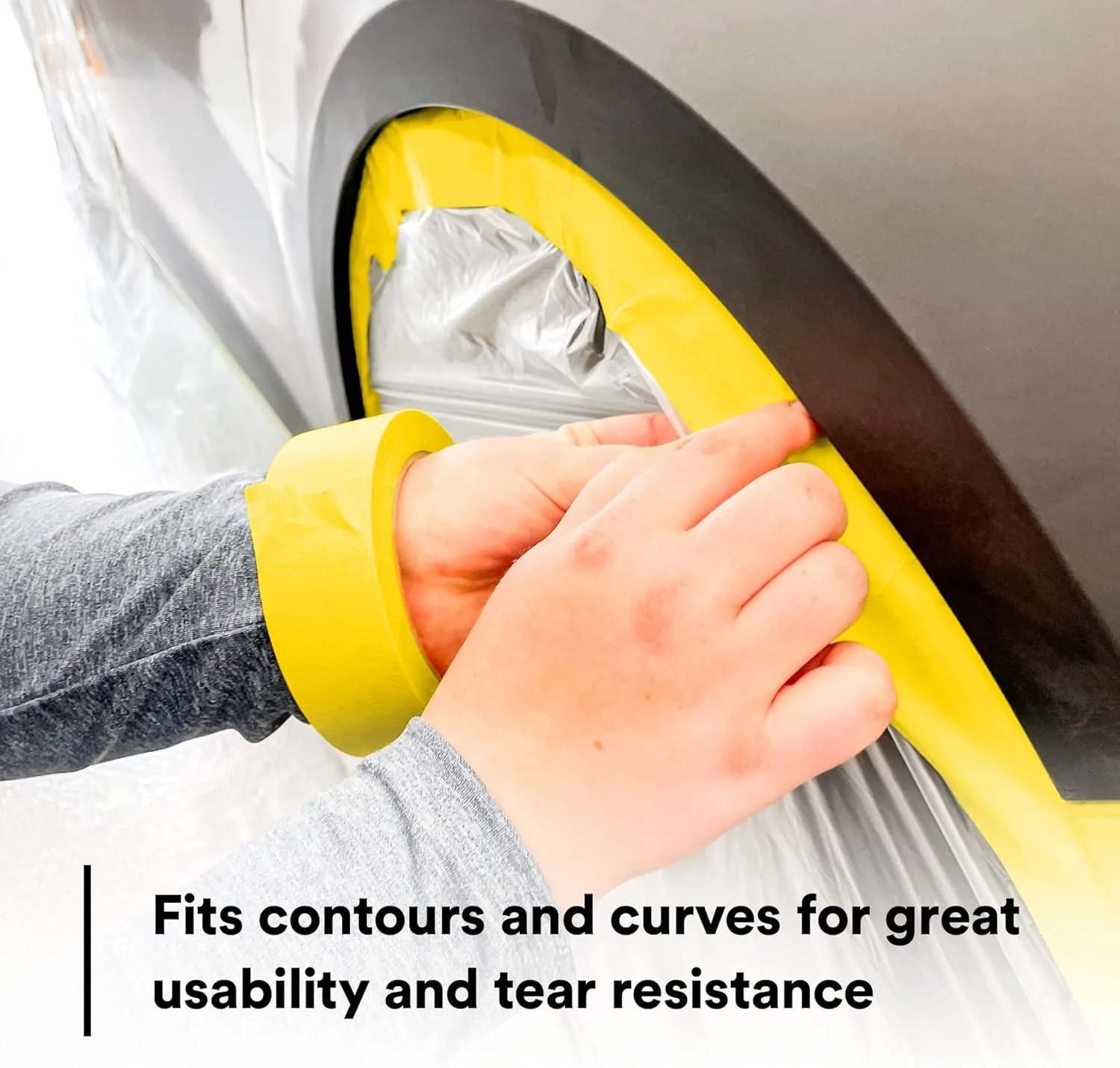3M Automotive Refinish Masking Tape, 18 mm x 55 m, Yellow (06652)