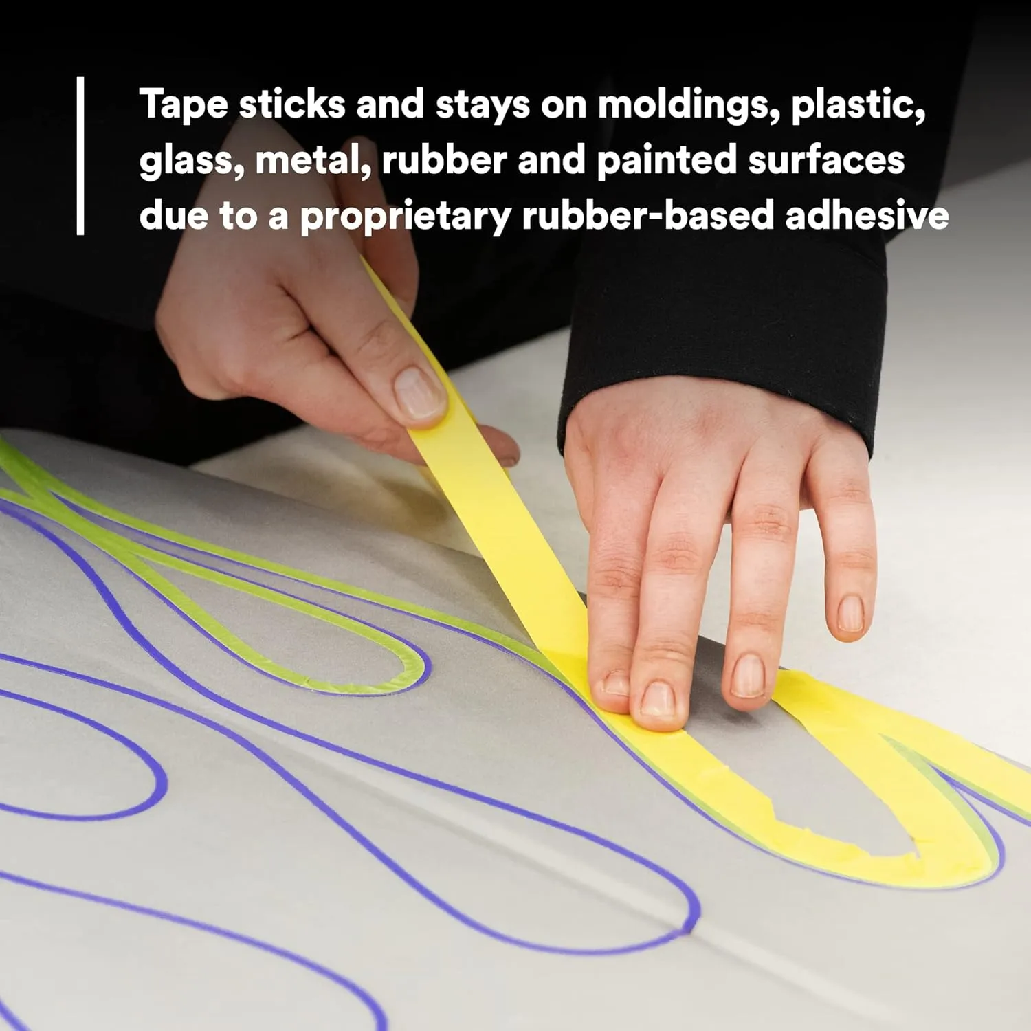 3M Automotive Refinish Masking Tape, 18 mm x 55 m, Yellow (06652)