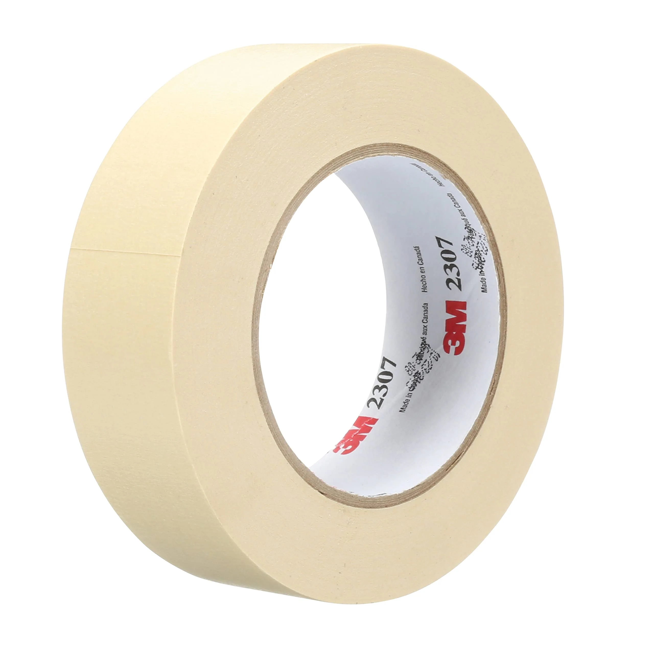3M Masking Tape 2307, Tan Color, General Purpose, Rubber Adhesive, Crepe-Paper Backing, 24 mm x 55 m, 5.2 mil