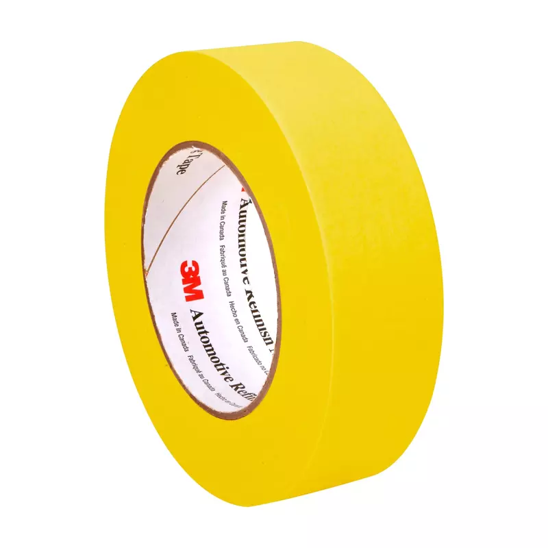 3M Automotive Refinish Masking Tape 388N, 06654, 36 mm x 55 m, Yellow, Crepe Backing, Moisture Resistant