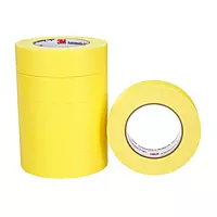3M Automotive Refinish Masking Tape 388N, 06654, 36 mm x 55 m, Yellow, Crepe Backing, Moisture Resistant
