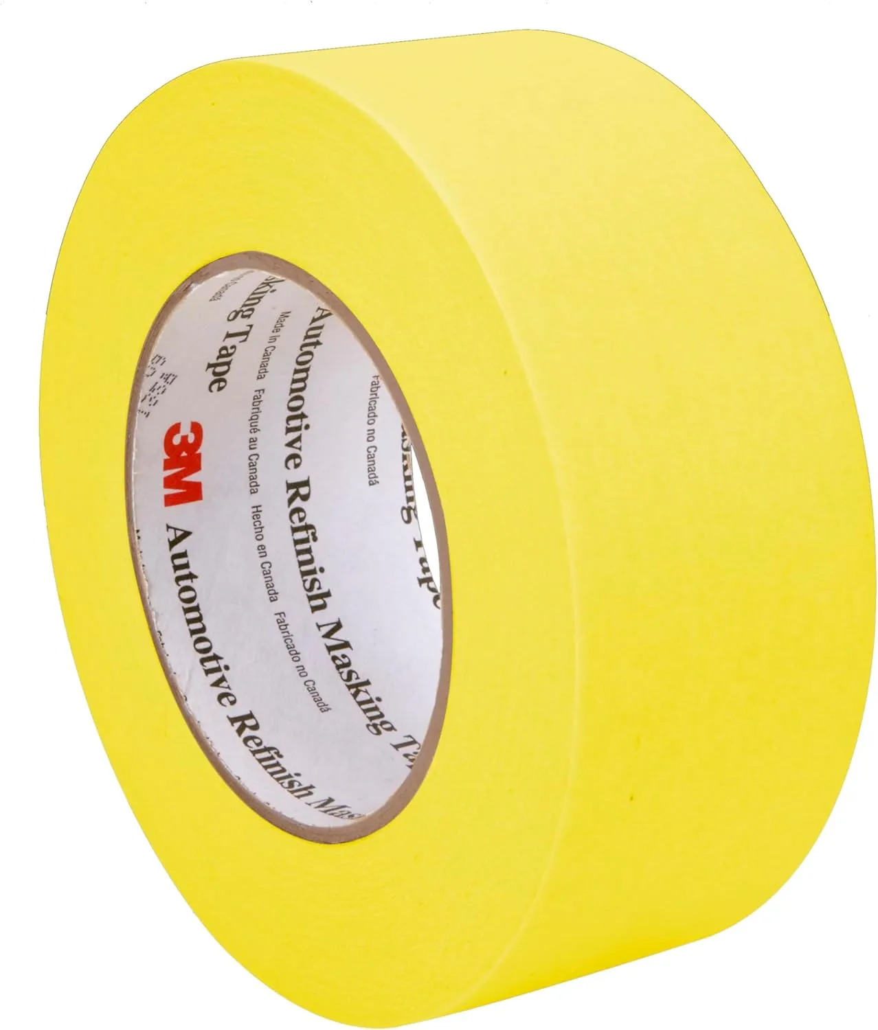 3M Automotive Refinish Masking Tape 388N, 06656, 48 mm x 55 m, Yellow, Crepe Backing, Moisture Resistant, Multi-Purpose, 1 Roll