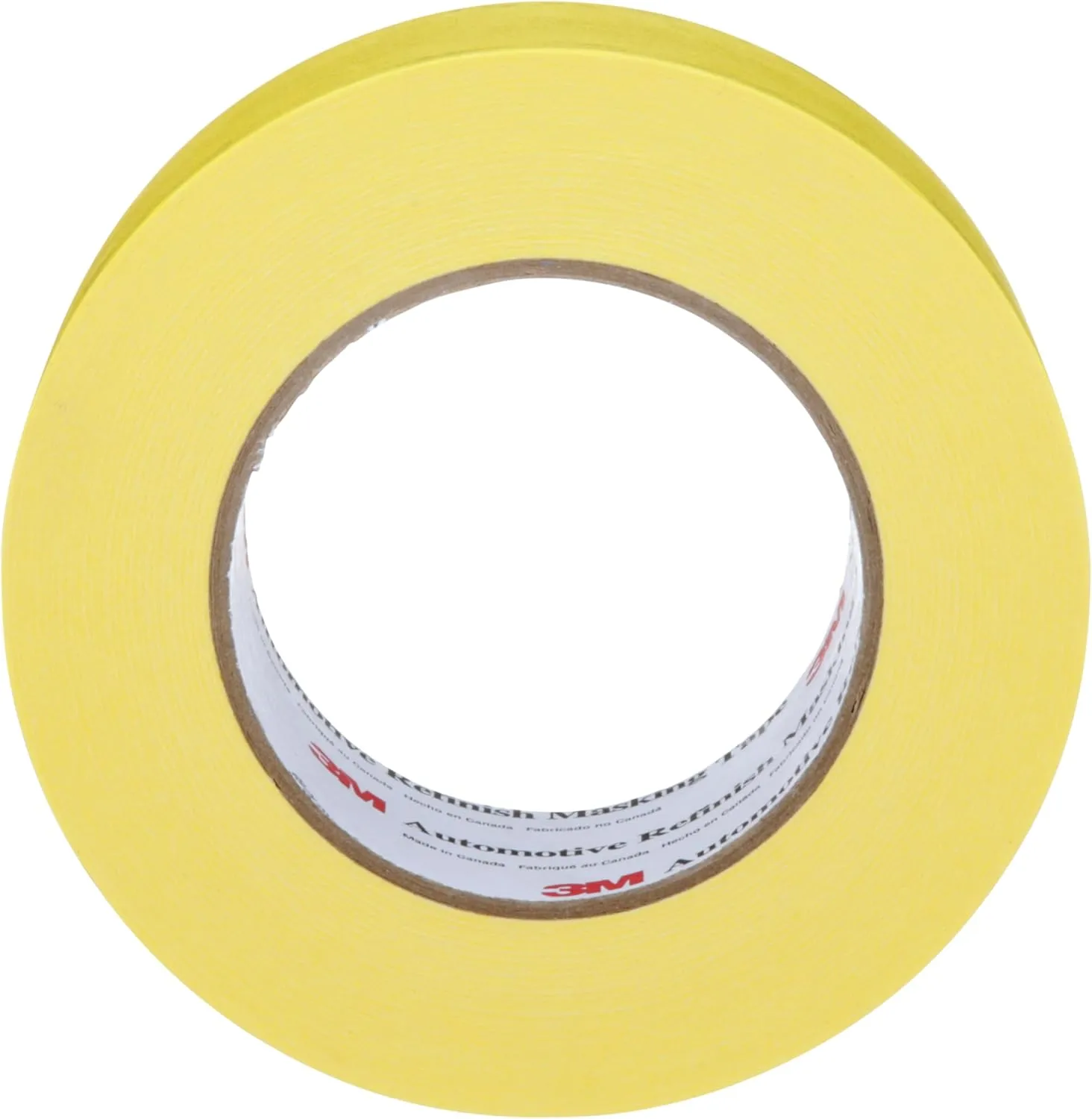 3M Automotive Refinish Masking Tape 388N, 06656, 48 mm x 55 m, Yellow, Crepe Backing, Moisture Resistant, Multi-Purpose, 1 Roll