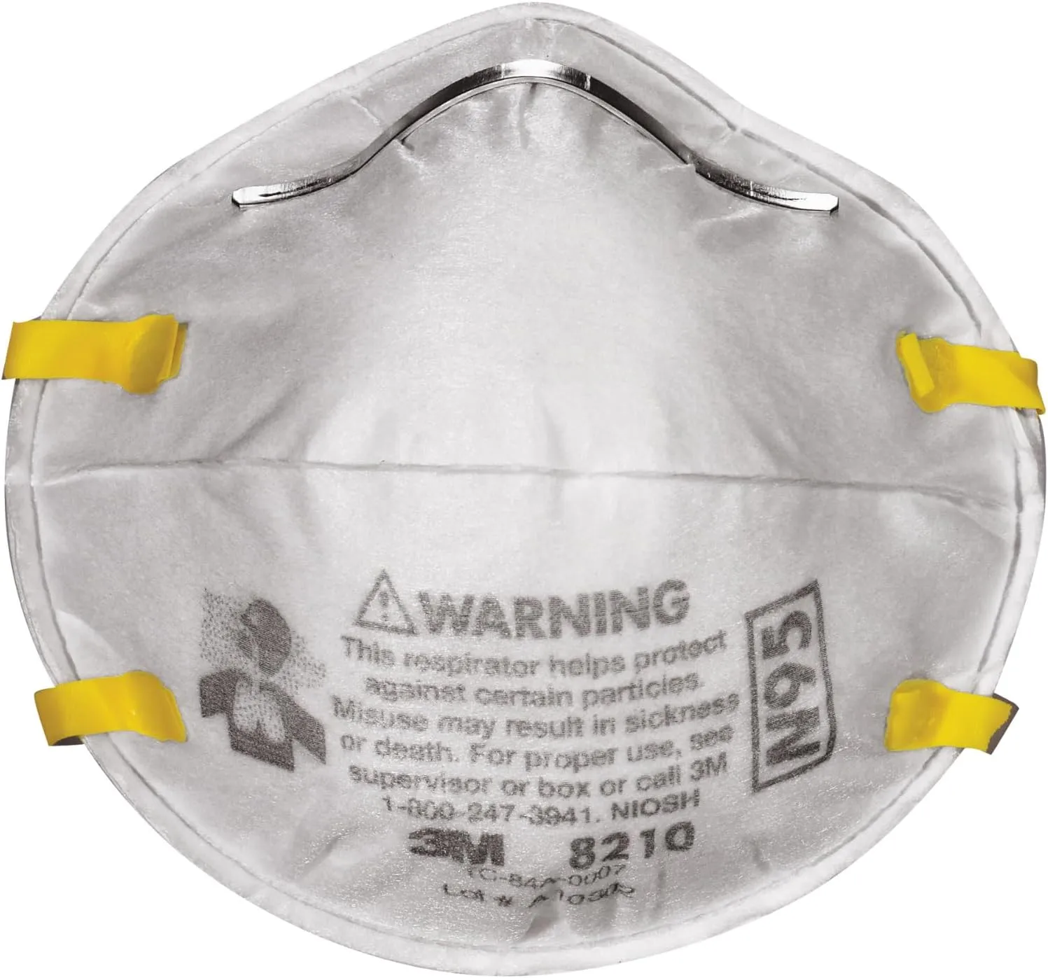 3M N95 Performance Respirator 8210, 2 Pack, Drywall Sanding, NIOSH-APPROVED N95, Advanced Filter Media For Easy Breathing, Cushioning Nose Foam, Adjustable Noseclip, Stretchable Straps (8210D2-DC)