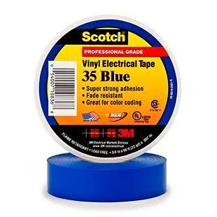 3M 35-Orange-1/2x20FT Color Coding Electrical Tape, Vinyl, Orange, 1/2" x 20'