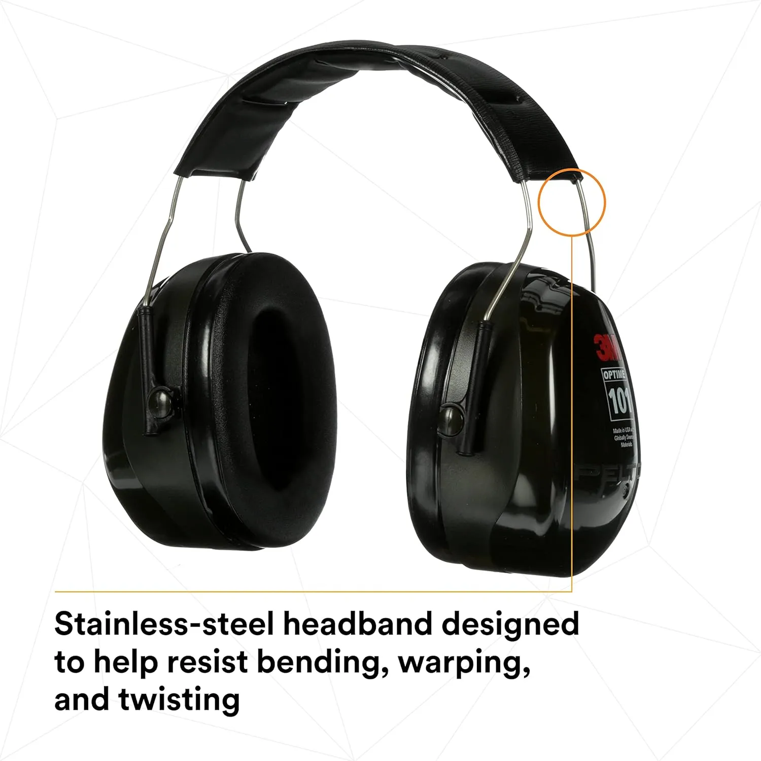 3M - CASH7A Peltor Optime 101 Over-the-Head Earmuff, Hearing Protection, NRR 27dB Green