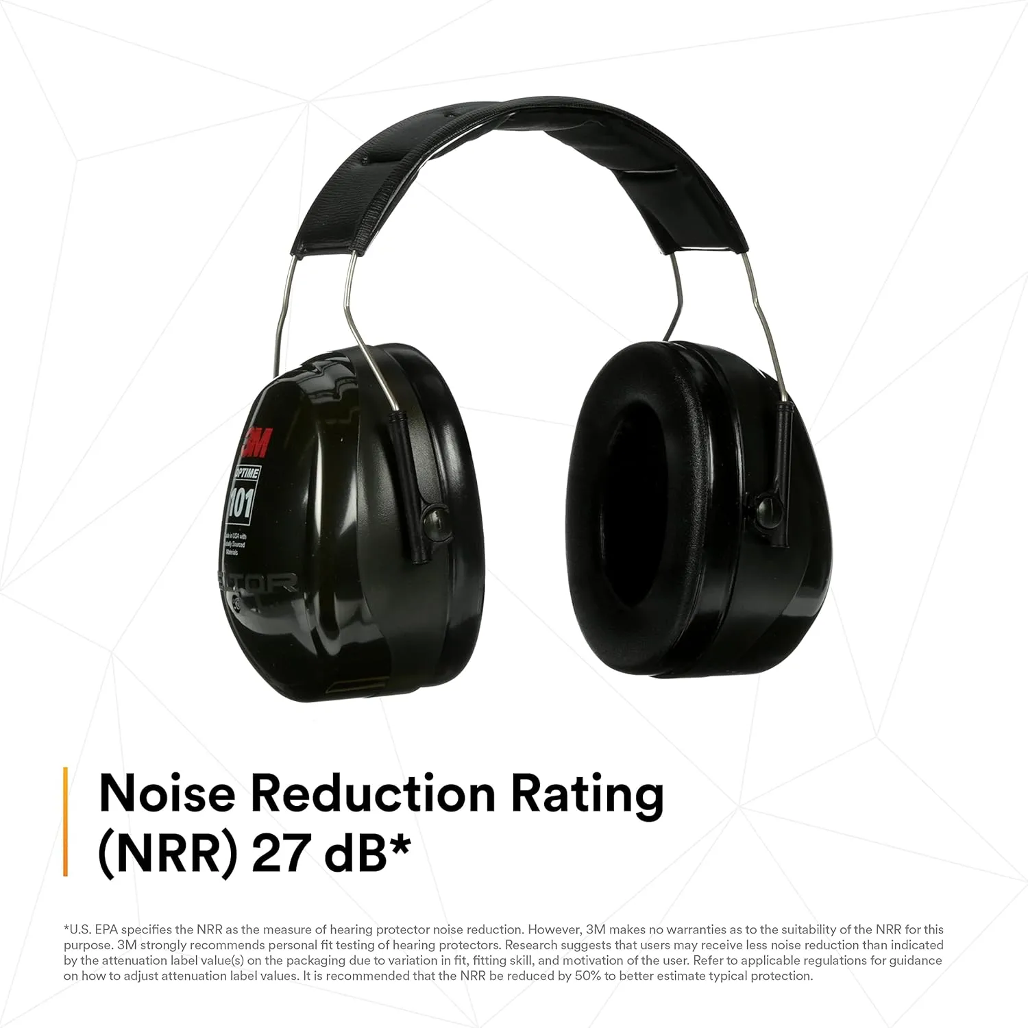 3M - CASH7A Peltor Optime 101 Over-the-Head Earmuff, Hearing Protection, NRR 27dB Green