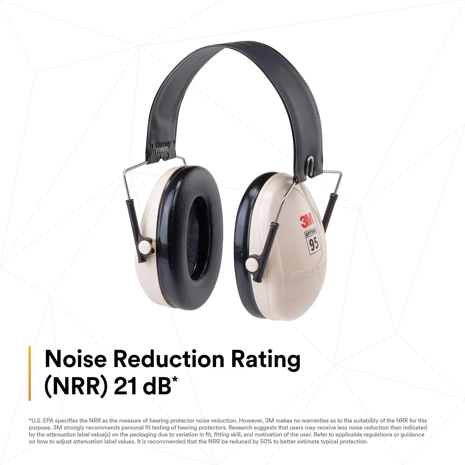 3M Peltor Optime 95 Over-the-Head Folding Earmuffs, Hearing Conservation H6F/V (Pack of 1) Over the head (Pack of 3)