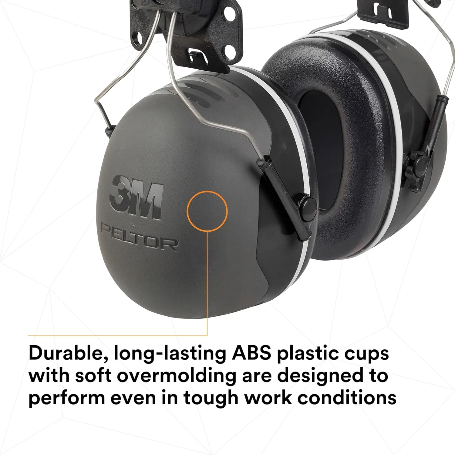 3M PELTOR Ear Muff Hearing Protection, X5 Series, Noise Protection NRR 21 dB, Construction, Manufacturing, Automotive One Size Fits Most Cap Style Hard Hat Attached
