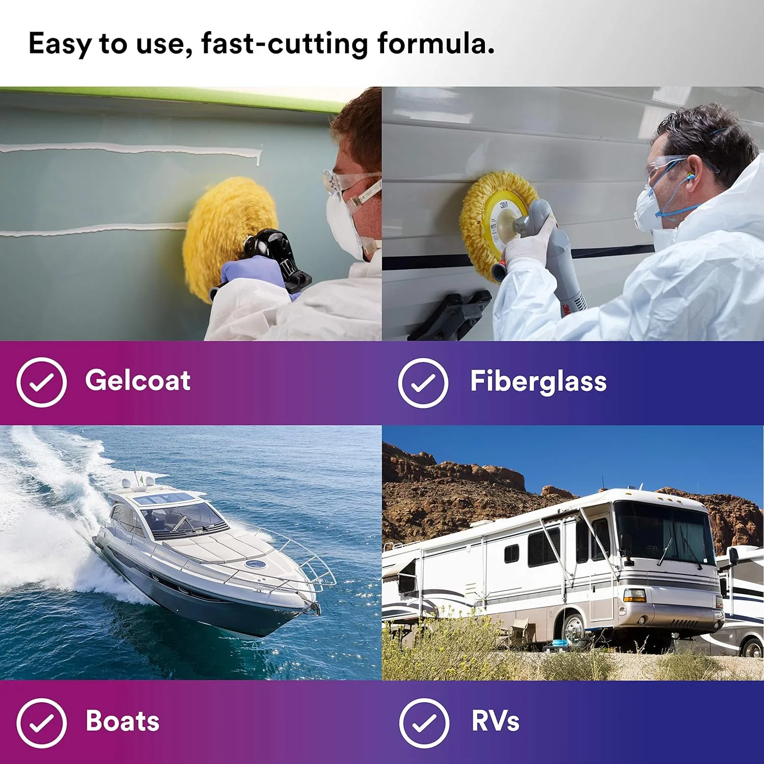 3M Perfect-It Gelcoat Light Cutting Polish + Wax for Boats and RVs