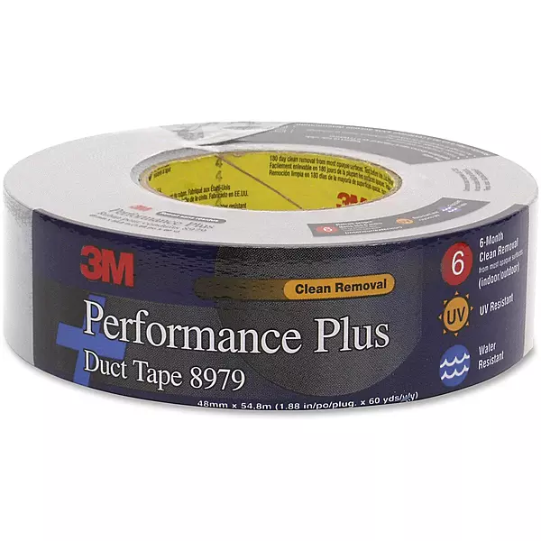 3M Performance Plus 8979 Duct Tape Heavy Duty, Black, 48 mm x 55 m, 12.1 mil