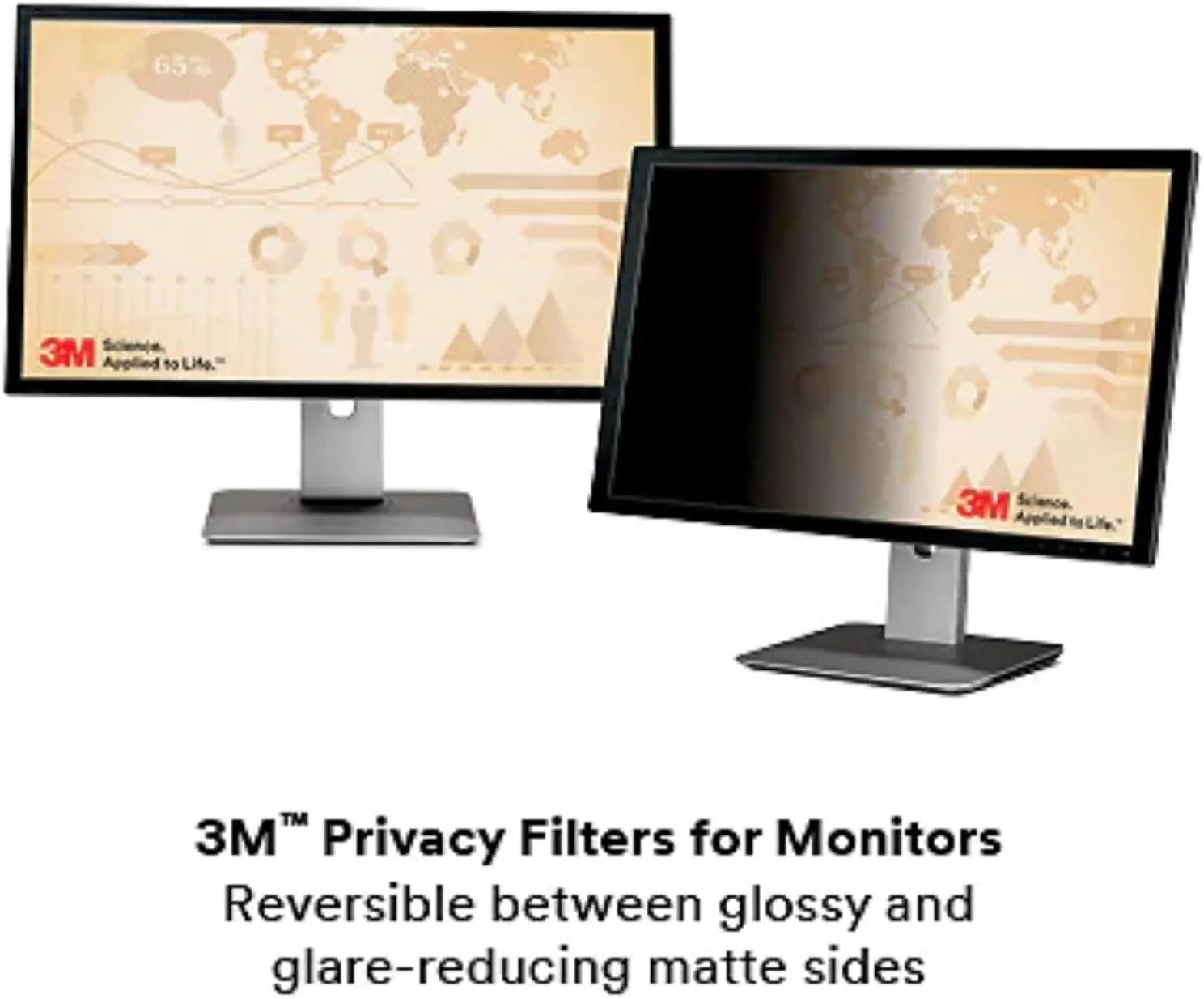 3M Frameless Black Privacy Filter for Widescreen Monitors