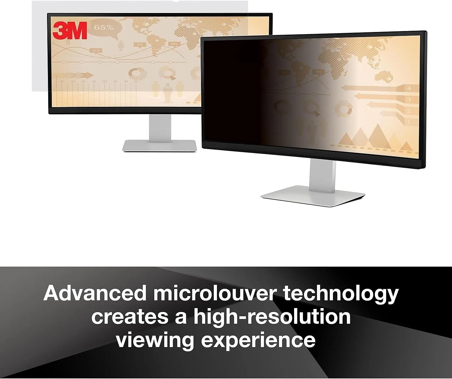3M Frameless Black Privacy Filter for Widescreen Monitors