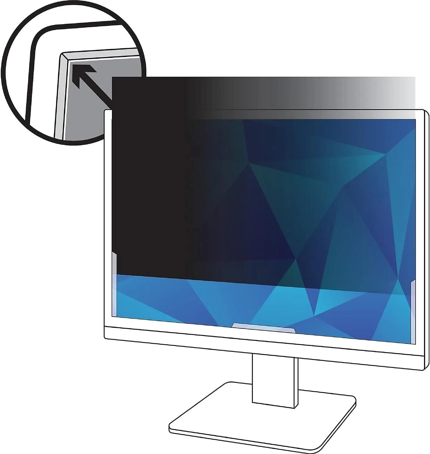 3M Frameless Black Privacy Filter for Widescreen Monitors