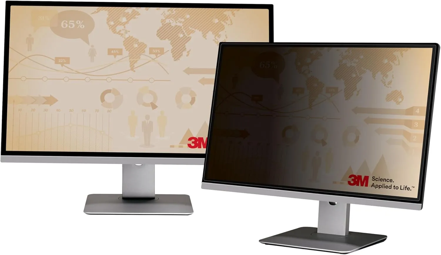 3M Frameless Black Privacy Filter for Widescreen Monitors