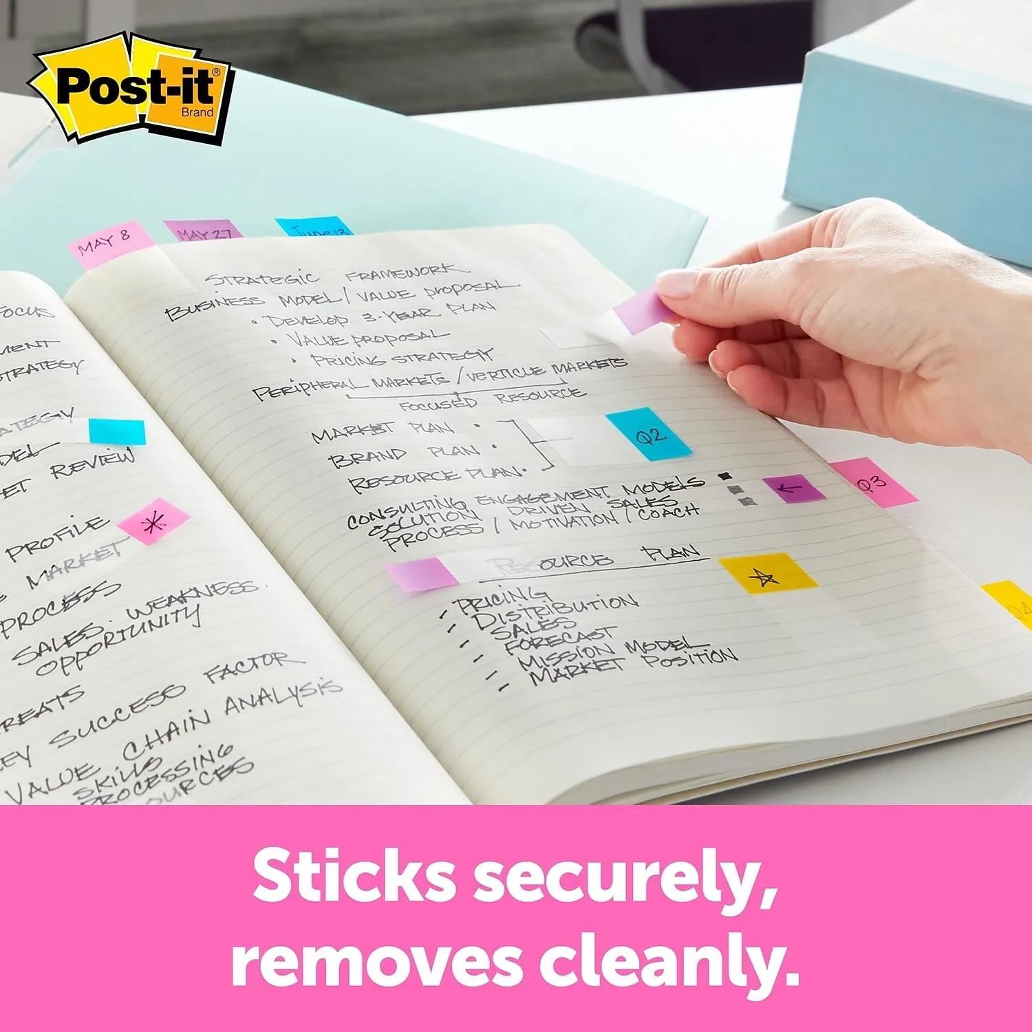 Post-it Flags Arrow 1/2" Page Flags, Eight Assorted Colors, 250/Pack (684VAD2)