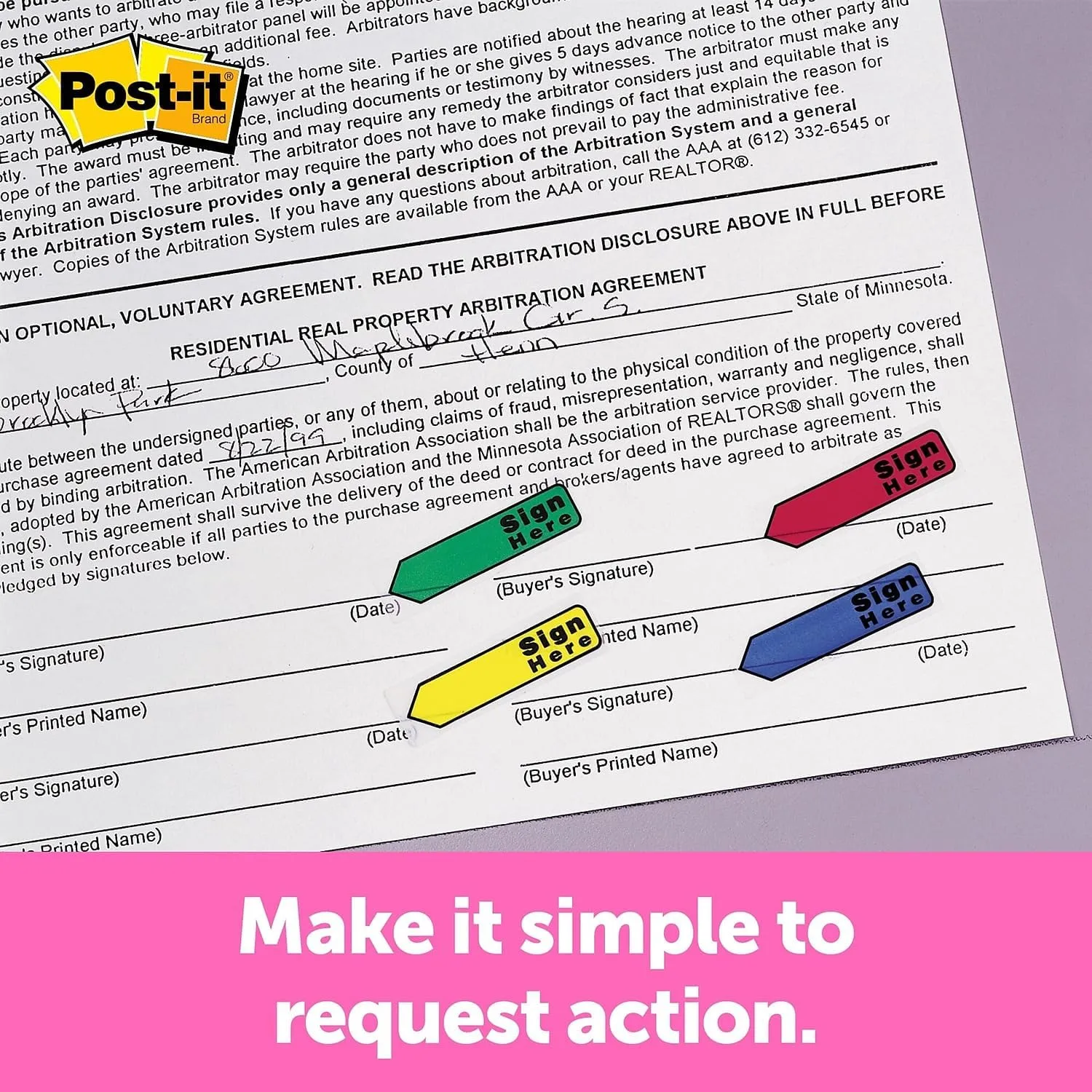 Post-it Flags Arrow 1/2" Page Flags, Eight Assorted Colors, 250/Pack (684VAD2)