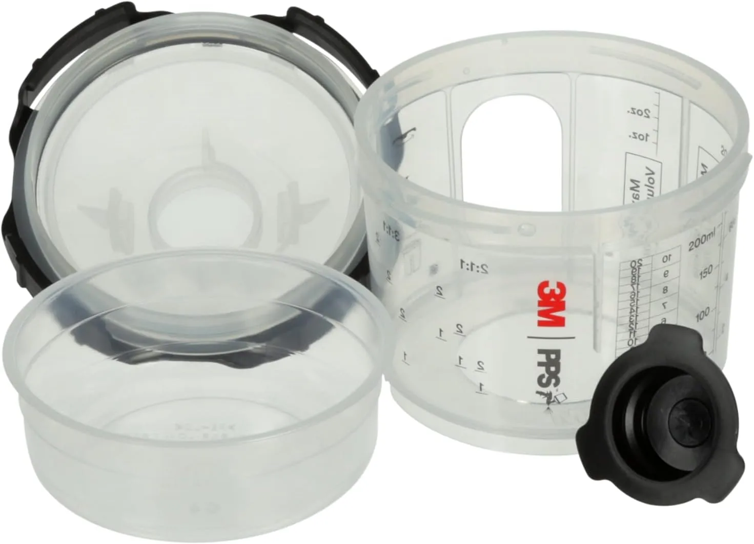3M 26000 PPS 2.0 Spray Gun Cup, Lids and Liners Kit, Standard, 200-Micron Filter, 22 Ounces, BLACK,SILVER 22 oz (Standard) Kit