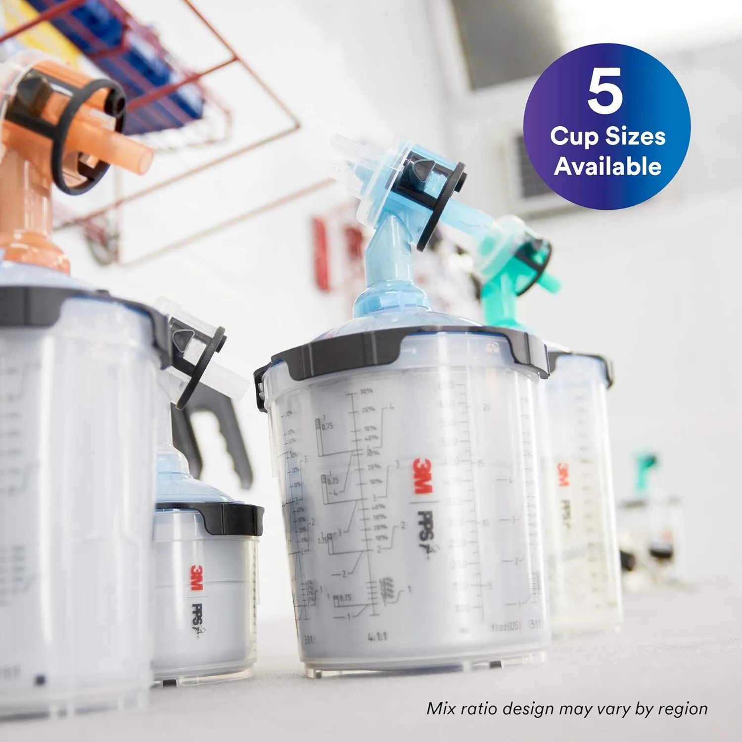 3M 26000 PPS 2.0 Spray Gun Cup, Lids and Liners Kit, Standard, 200-Micron Filter, 22 Ounces, BLACK,SILVER 22 oz (Standard) Kit