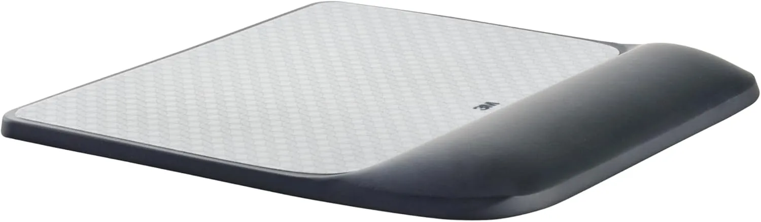 3M Precise Mouse Pad with Gel Wrist Rest, MW85B, Black/Gray, 9.2 x 8.6 in