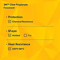 3M Clear Propionate Faceshield W96, Pack of 10, 82700-00000, Molded