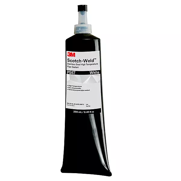 3M Scotch-Weld 62715 Stainless Steel High Temperature Pipe Sealant PS67, 250 mL Tube, White, 8.45 fl. oz.
