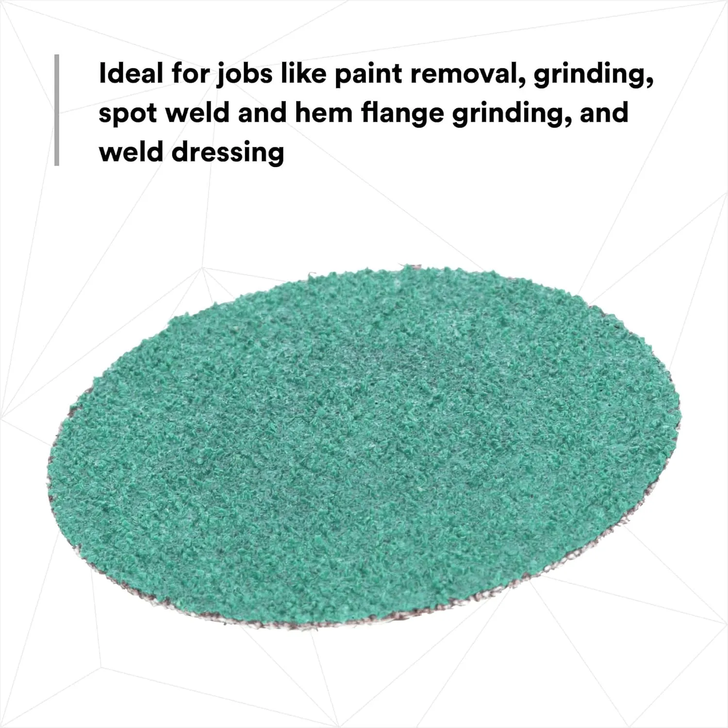 3M Green Corps Roloc Disc 36525, 40+ Grit, 2 in, Pack of 25 Heavy Duty, Quick Change Discs for Grinding, Coating Removal