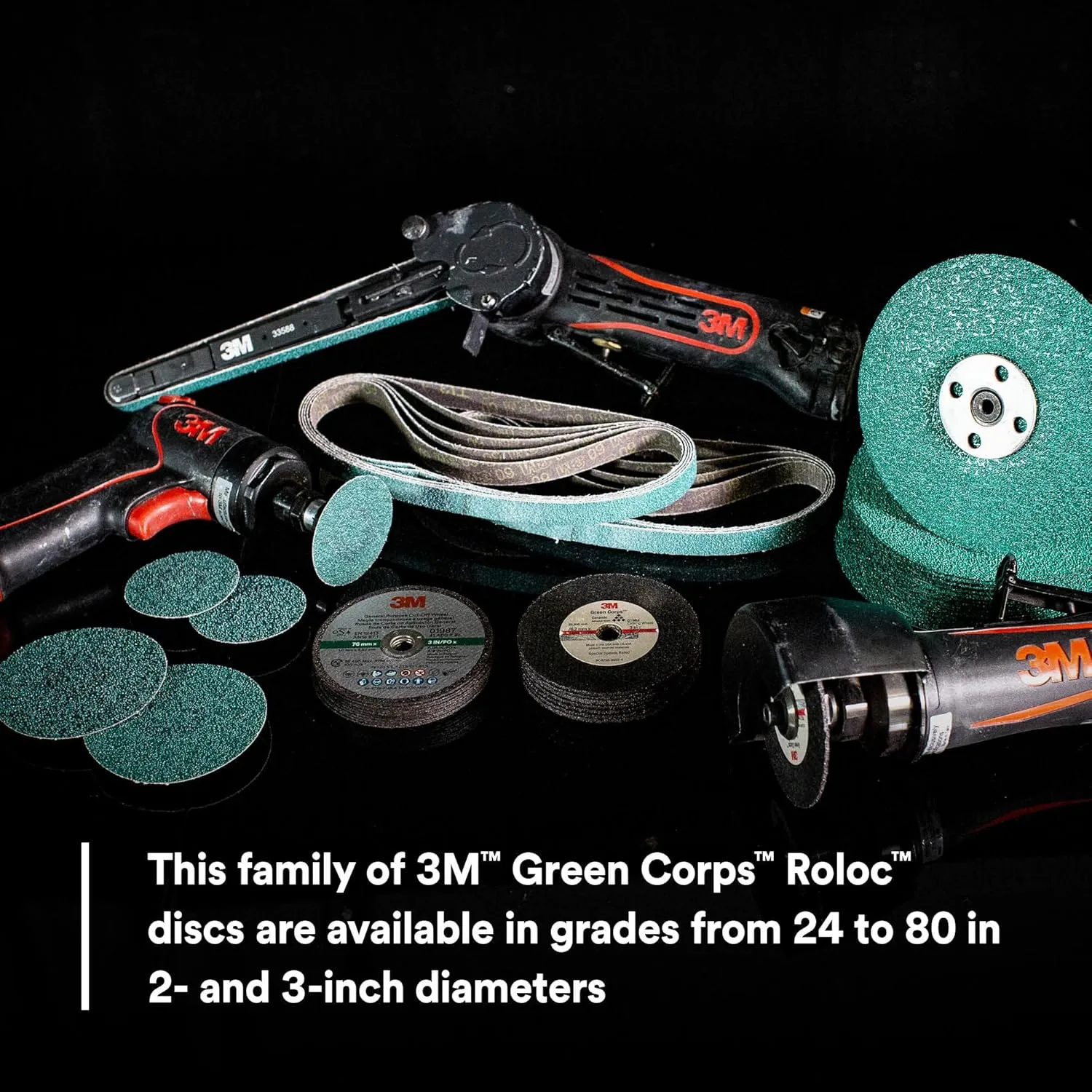 3M Green Corps Roloc Disc 36525, 40+ Grit, 2 in, Pack of 25 Heavy Duty, Quick Change Discs for Grinding, Coating Removal