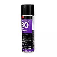 3M 80 Yellow Rubber and Vinyl Spray Adhesive, 24 Fluid + M69 Ounce Aerosol, Net weight 19 Ounce